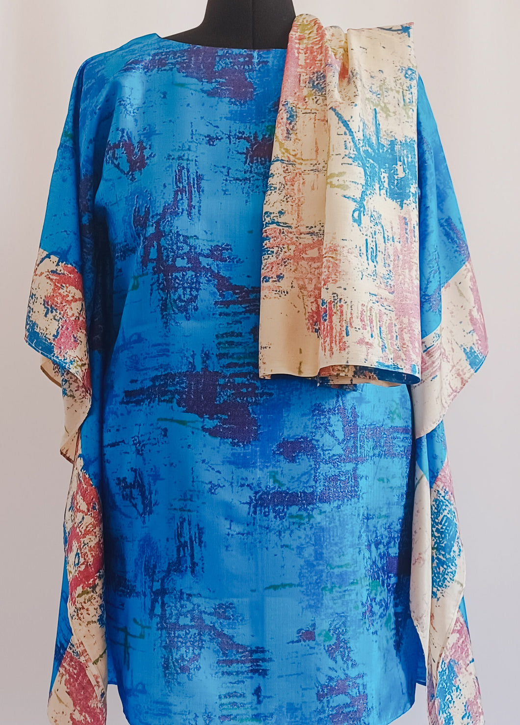 Silk Kaftan Tunic (mini/blue)