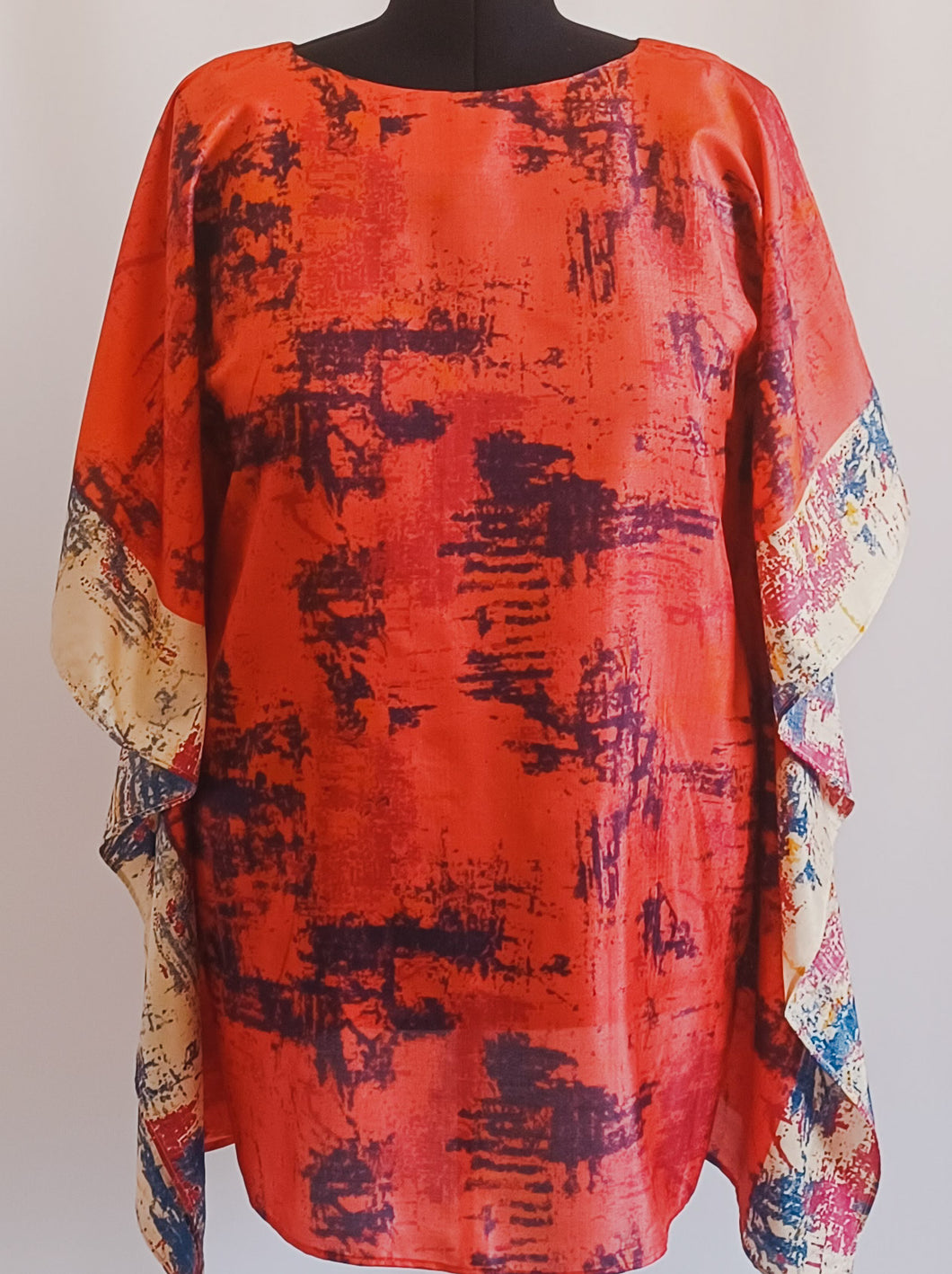 Silk Kaftan Tunic (mini/red)