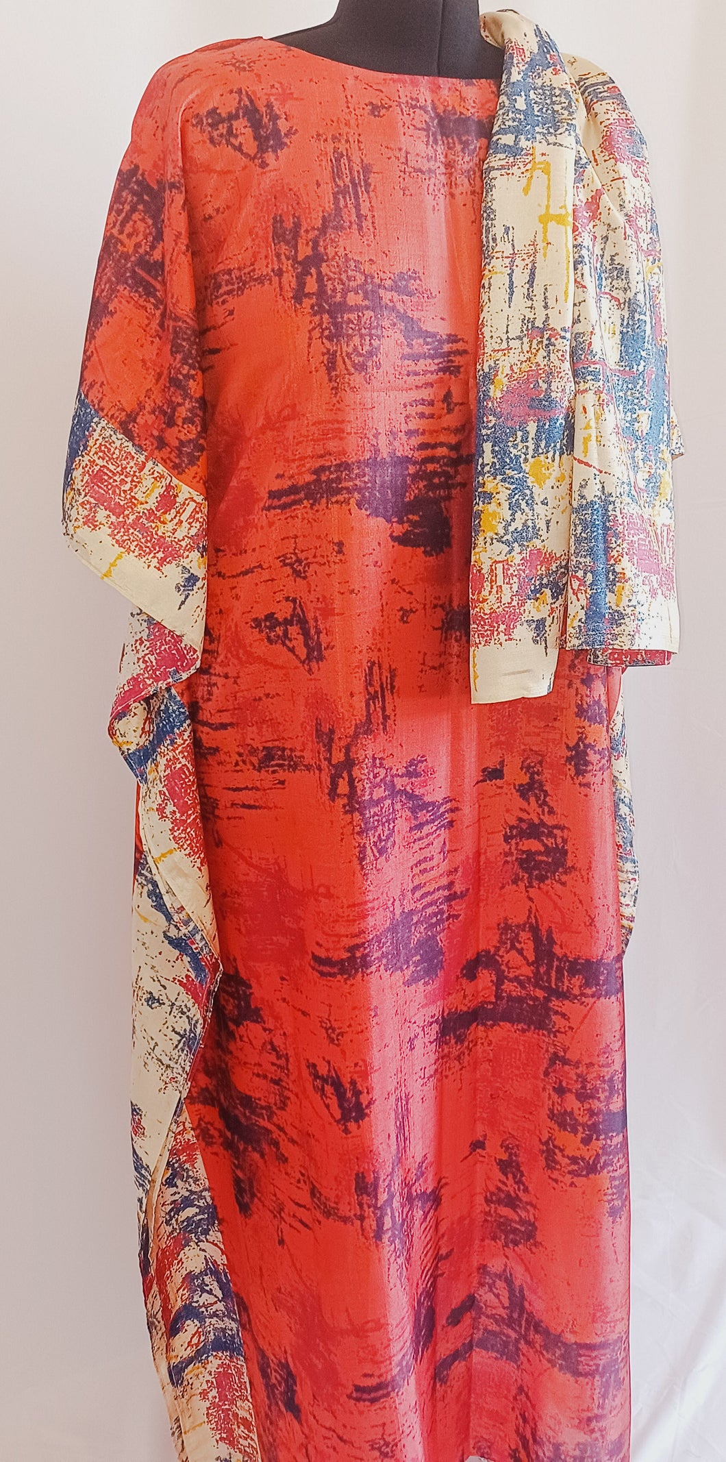 Silk Kaftan Tunic (maxi/red)